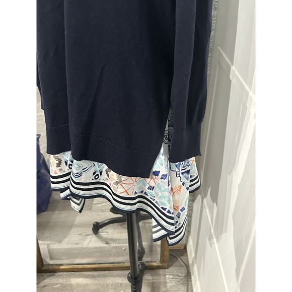 Chicos 1 Scarf Hem Sweater Cardigan Navy Blue Size Medium - Picture 10 of 12